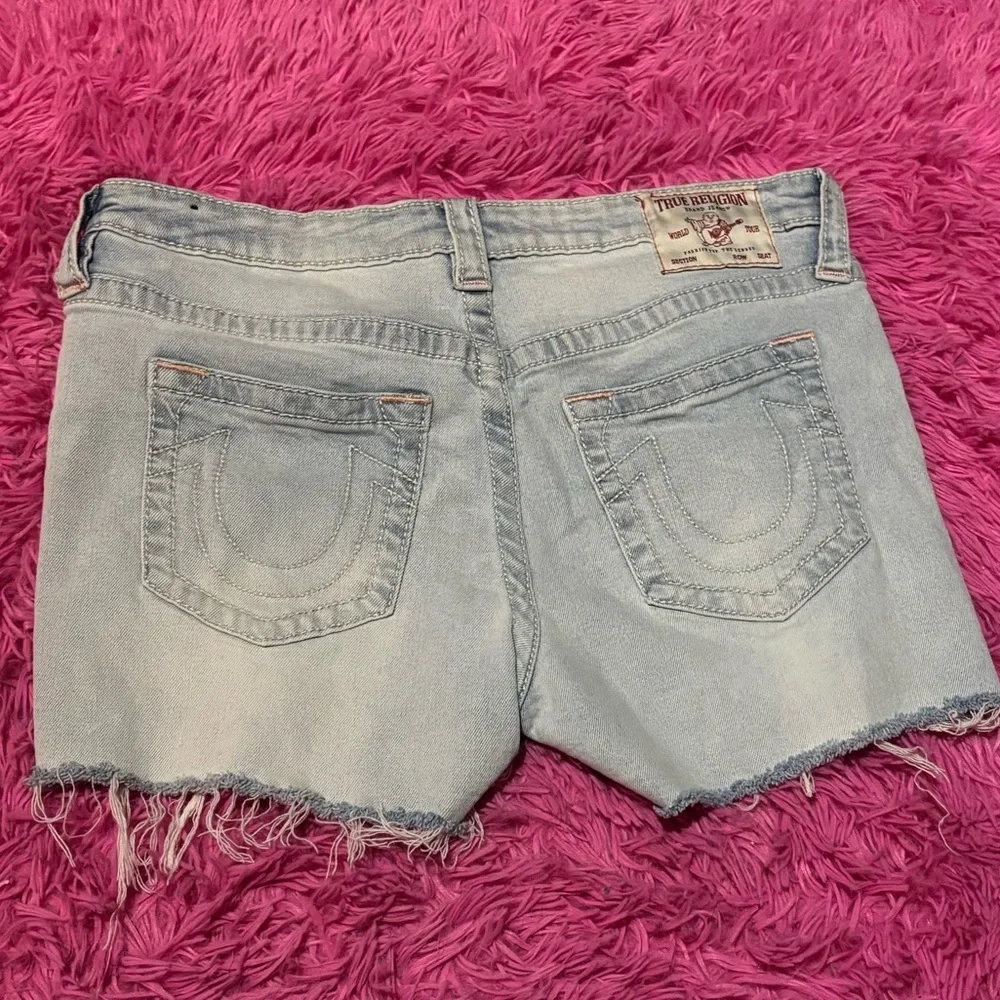 True Religion Mid Rise Curvy Shorts Women Size 30